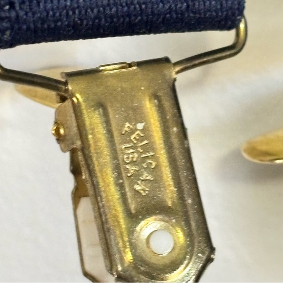 Vintage Men’s PELICAN USA Silk Suspenders Braces Red Multi Geometric Print OS - Picture 7 of 8